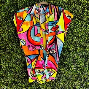 Abstract art eye blouse